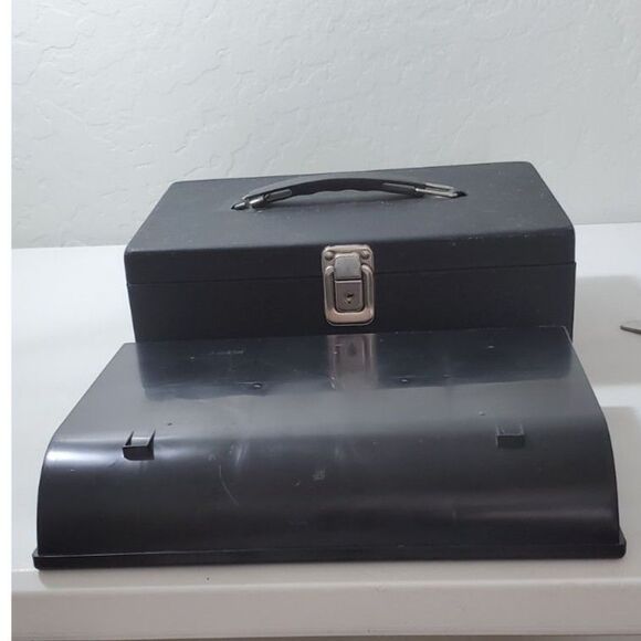 MMF Industries Major Metal Fab Co.  11 x 7.75 x 4 Black Cash Box ~Vintage~ - Picture 9 of 10